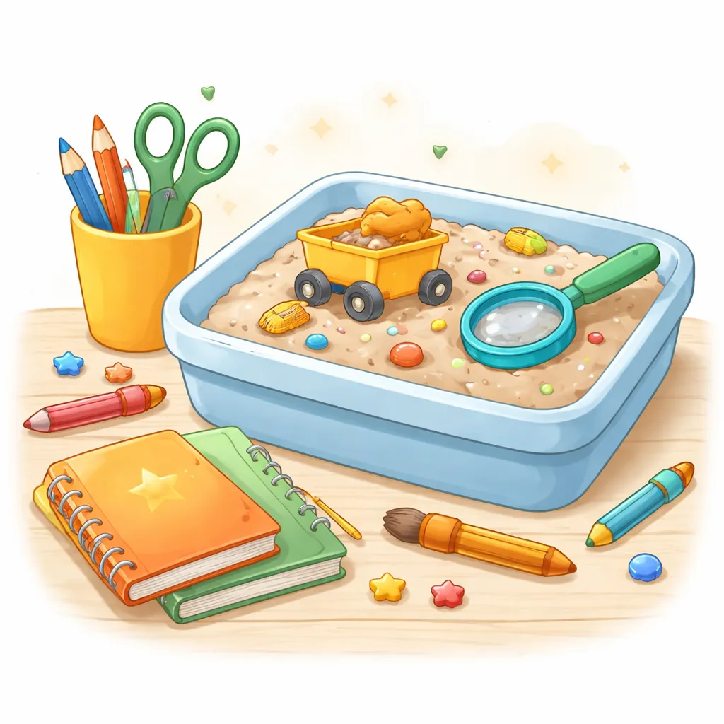 Illustration for 1. The Sensory Bin Excavation - StoryBud Blog