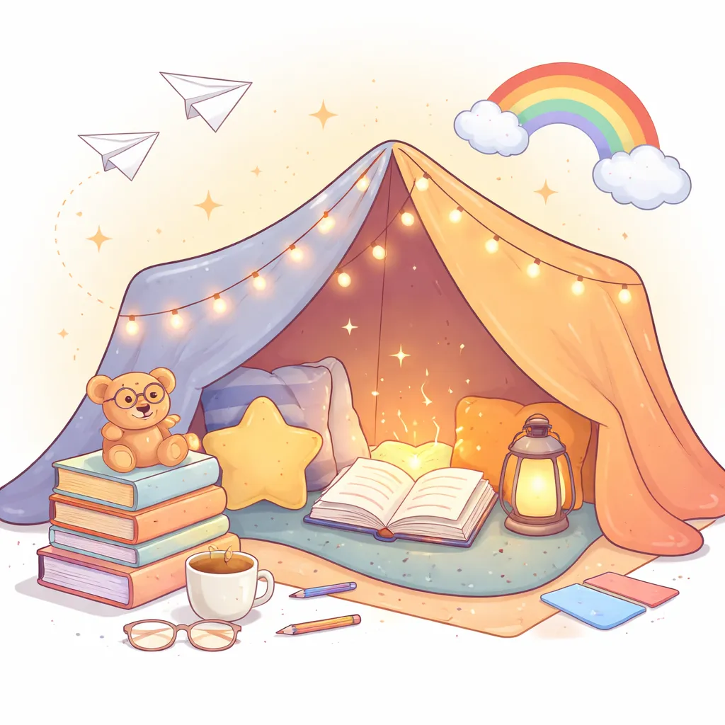 Illustration for Building the Ultimate Indoor Reading Fort - StarredIn Blog